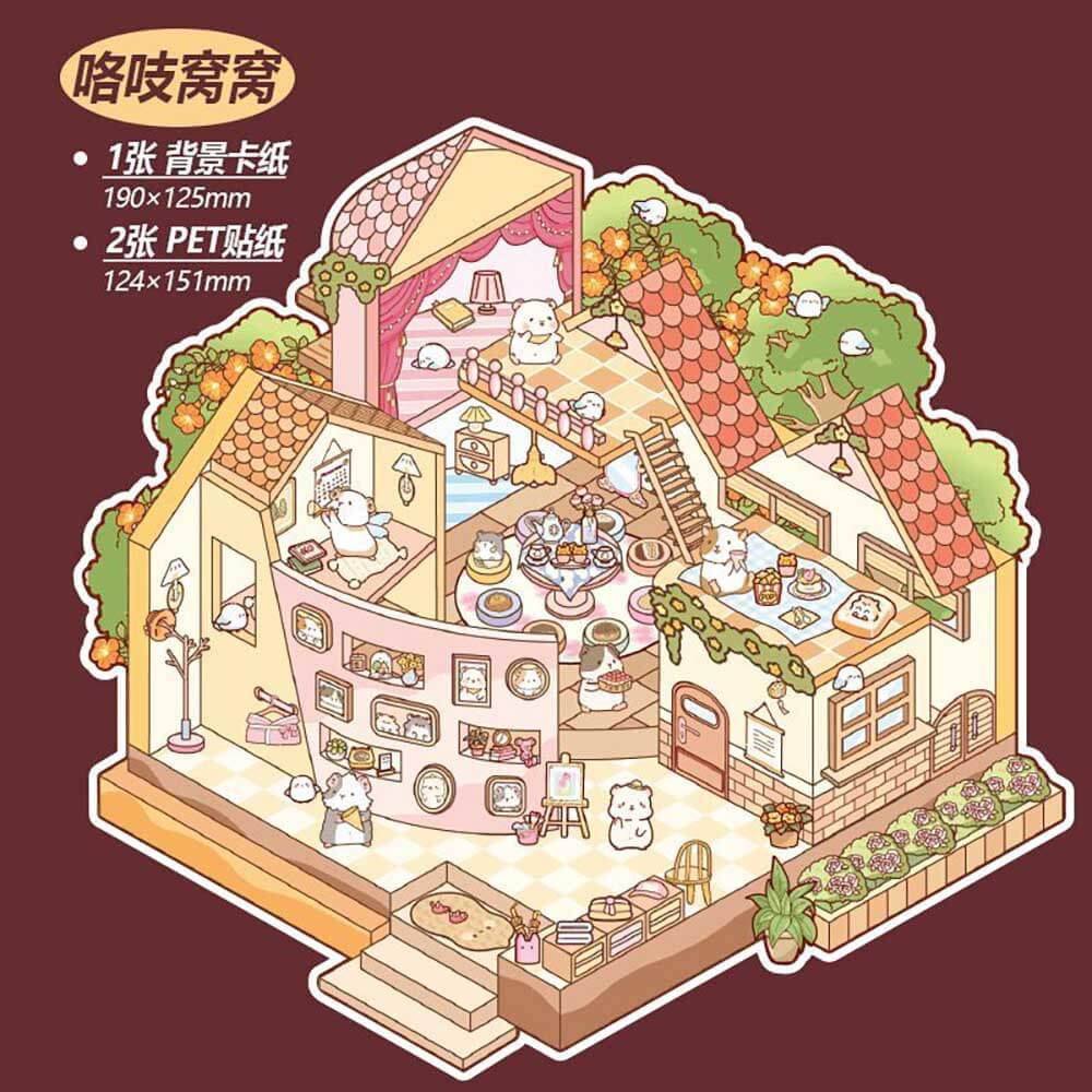 Cute Store 1.0 DIY 3D Scene Stickers 4 Cute Miniature Scenes