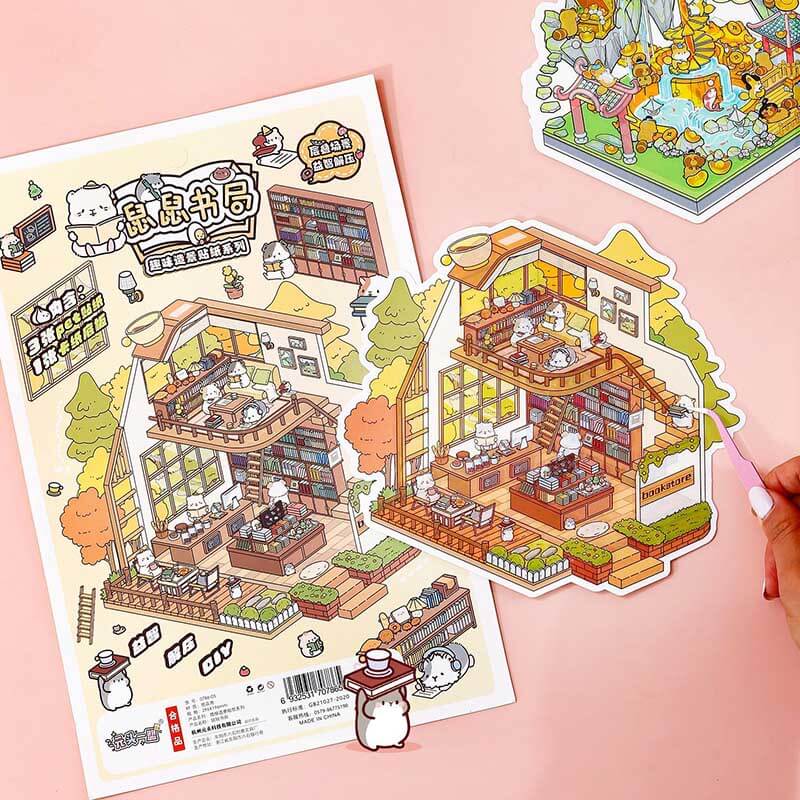 Slow Living Club DIY 3D Scene Stickers 3 Cute Miniature Scenes