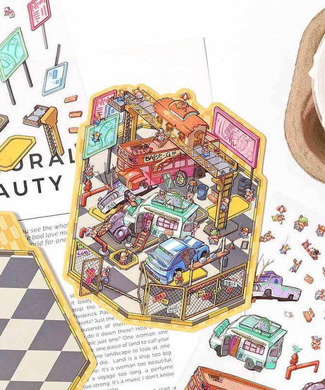 Urban Escape DIY 3D Scene Stickers 4 Lovely Miniature Scenes