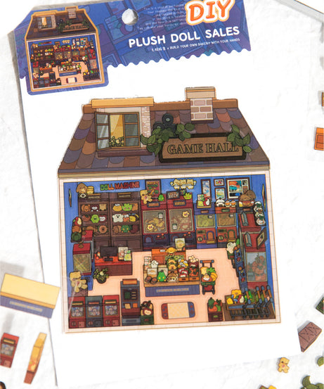Micro-Diorama Collector's Pack DIY 3D Scene Stickers Miniature Bookshelf & Stuffed Friends