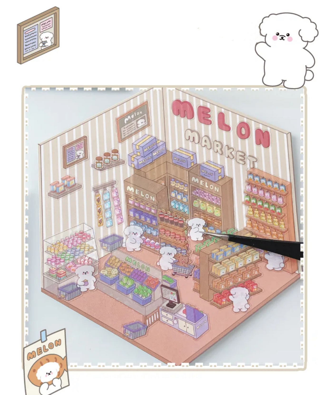 Create Adorable Sticker Scenes with Dog-Themed Bakery Shop | Market