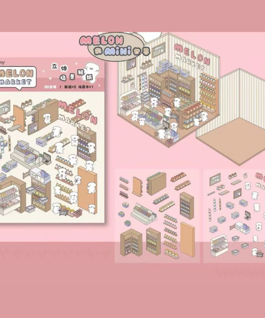 Create Adorable Sticker Scenes with Dog-Themed Bakery Shop | Market