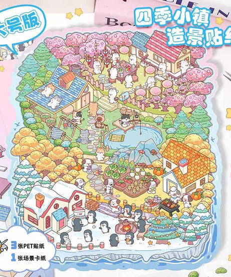 Timeless Scenery DIY 3D Scene Stickers 4 Cute Miniature Scenes