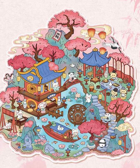 Timeless Scenery DIY 3D Scene Stickers 4 Cute Miniature Scenes