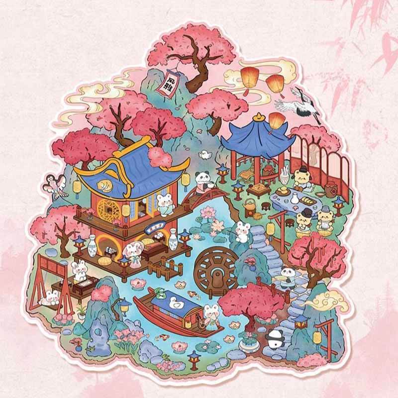 Timeless Scenery DIY 3D Scene Stickers 4 Cute Miniature Scenes