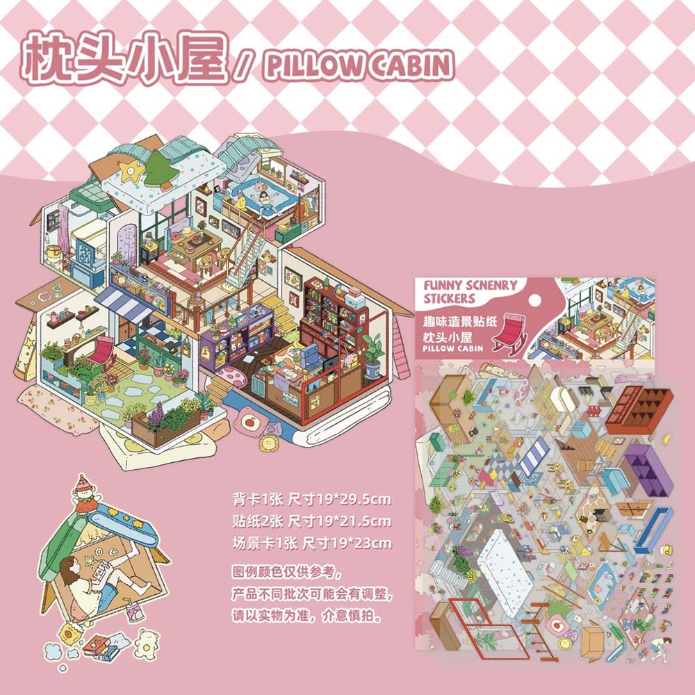 Wonderful Nook Collection Scene Stickers - 4 Cute Miniature Scenes