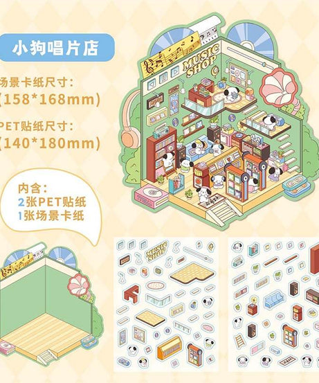 Sweet Little Escapes DIY 3D Scene Stickers 4 Cute Miniature Scenes