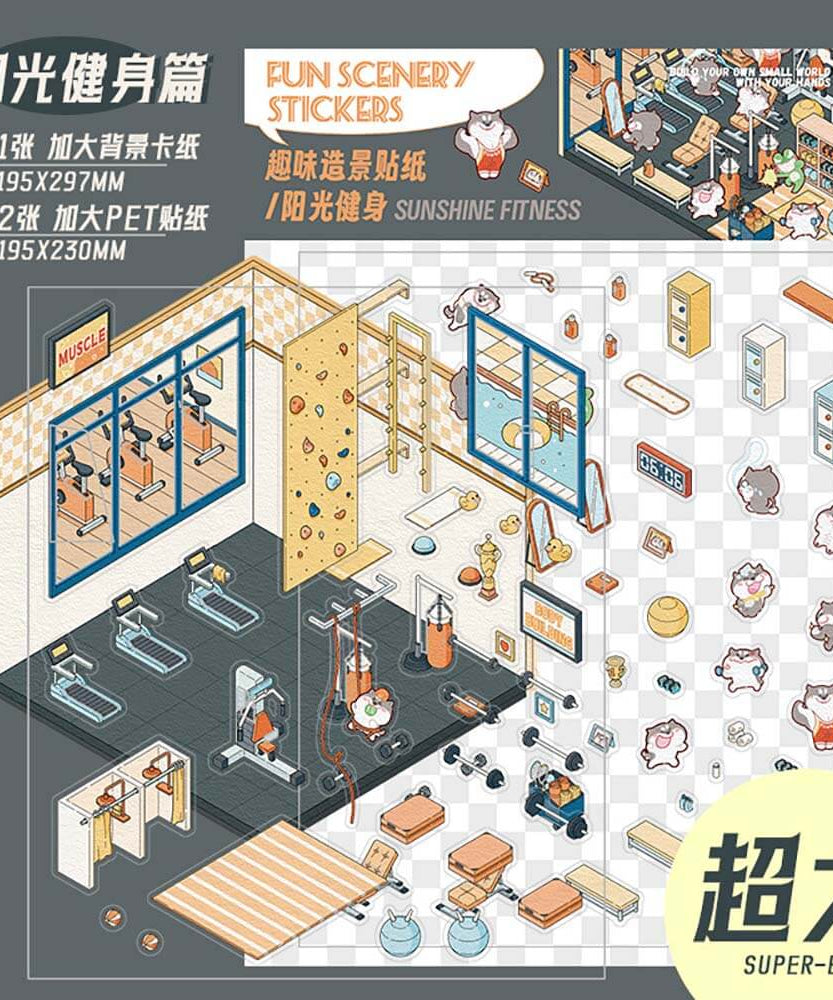 Urban Life DIY 3D Scene Stickers 4 Cute Miniature Scenes