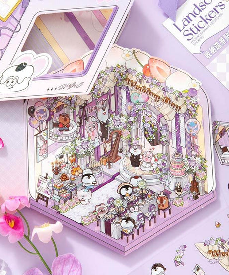Moments & Moods DIY 3D Scene Stickers 4 Cute Miniature Scenes