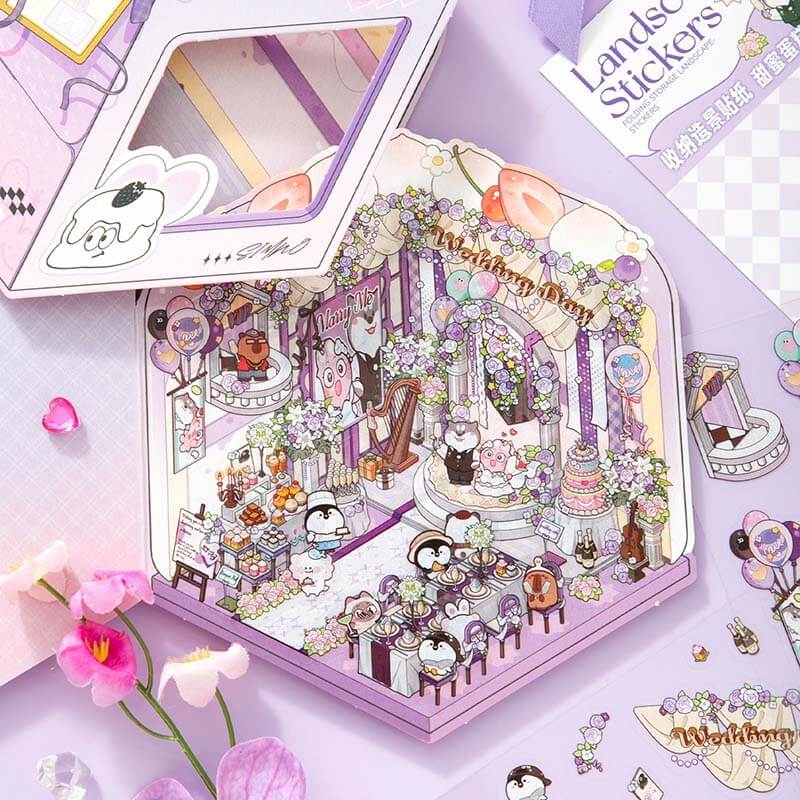 Moments & Moods DIY 3D Scene Stickers 4 Cute Miniature Scenes