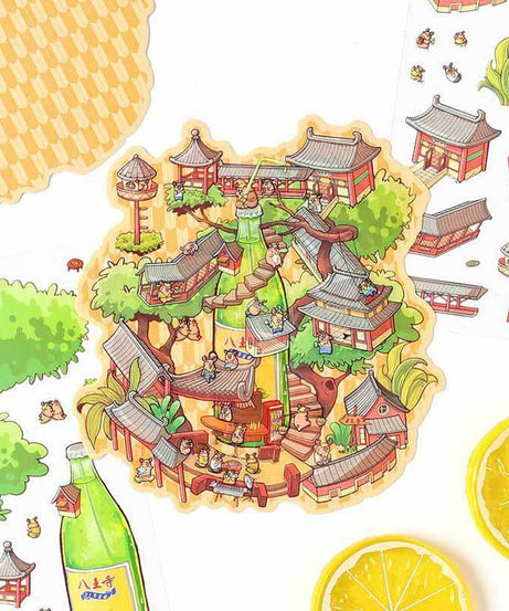 Urban Escape DIY 3D Scene Stickers 4 Lovely Miniature Scenes