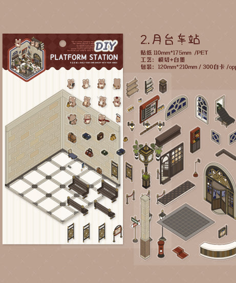 Storybook Bakery 3D Sticker Scene: Gingerbread Cottage Diorama