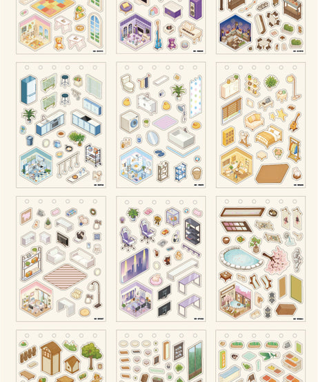 Tiny Wonderland 4 Micro-Diorama Collector's Pack DIY 3D Scene Stickers - Miniature Scenes