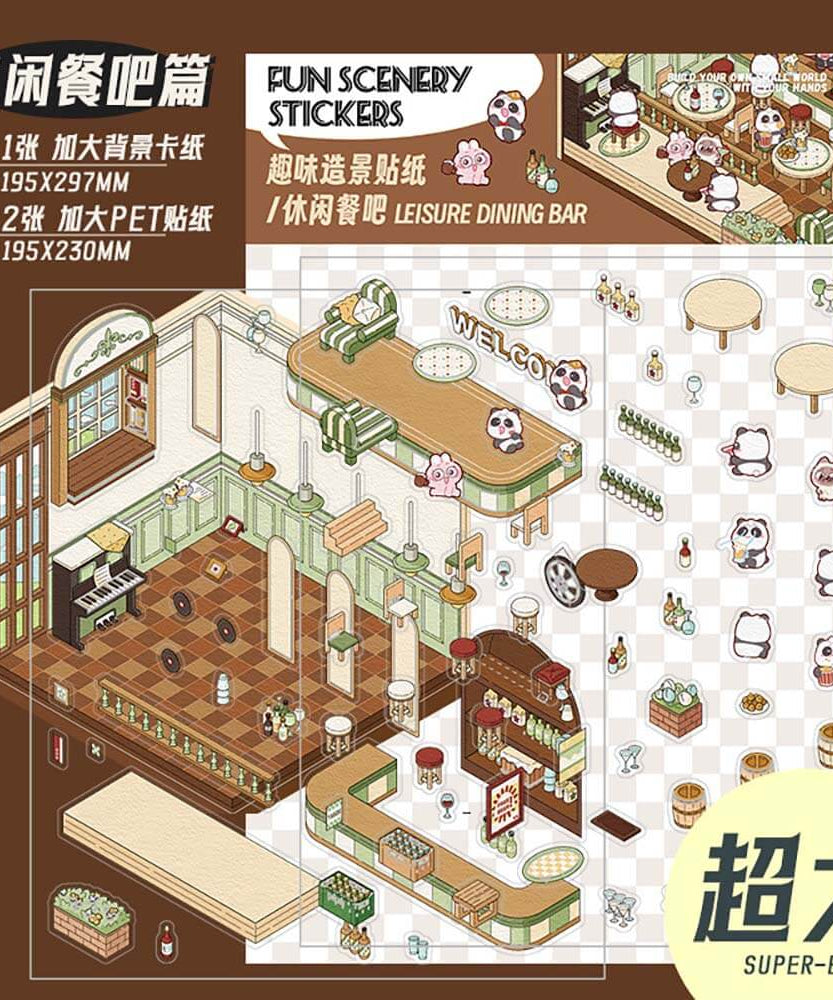 Urban Life DIY 3D Scene Stickers 4 Cute Miniature Scenes