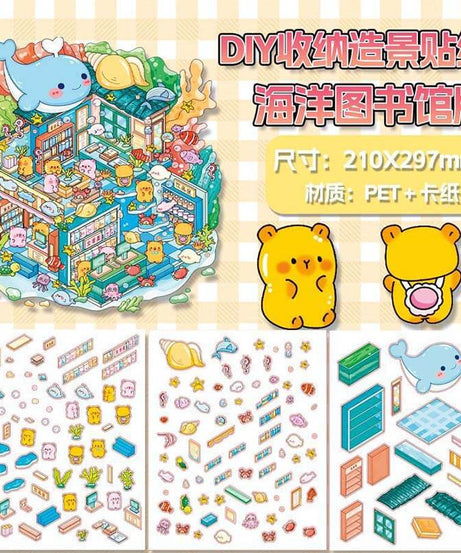 Dream World DIY 3D Scene Stickers 4 Cute Miniature Scenes