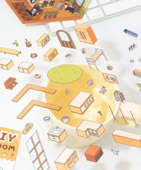 Soft and Warm Breezes DIY 3D Scene Stickers 4 Cute Miniature Scenes