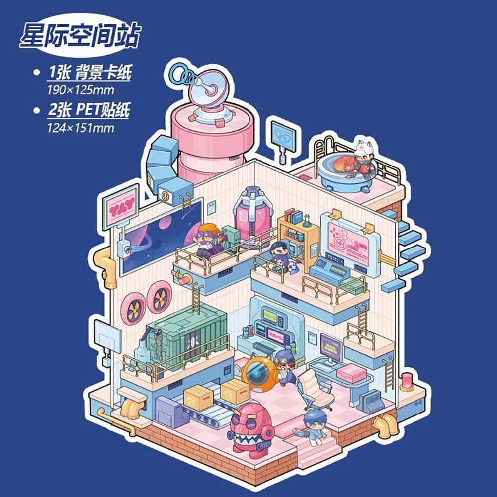 Cute Store 2.0 DIY 3D Scene Stickers 4 Cute Miniature Scenes