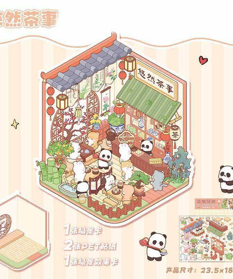 Cozy Lifestyle 3D Scene Stickers 4 Cute Miniature Scenes