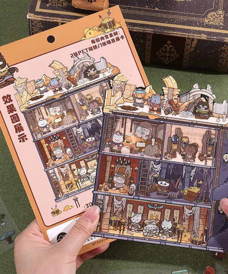 The Curious Society DIY 3D Scene Stickers 4 Cute Miniature Scenes