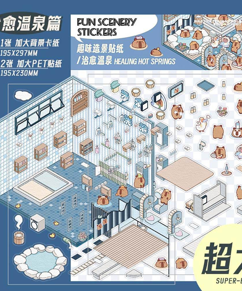 Urban Life DIY 3D Scene Stickers 4 Cute Miniature Scenes
