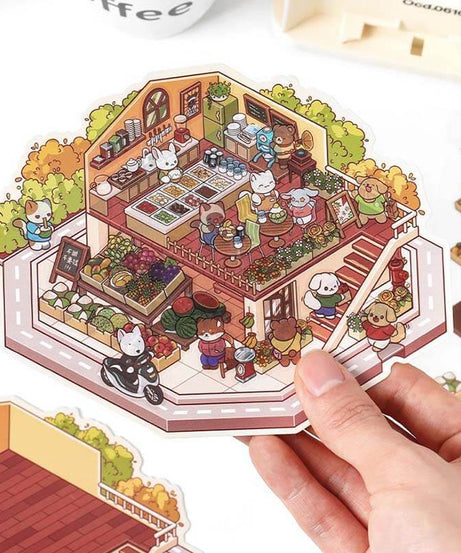 Farm Orchard DIY 3D Scene Stickers - 4 Cute Miniature Scenes