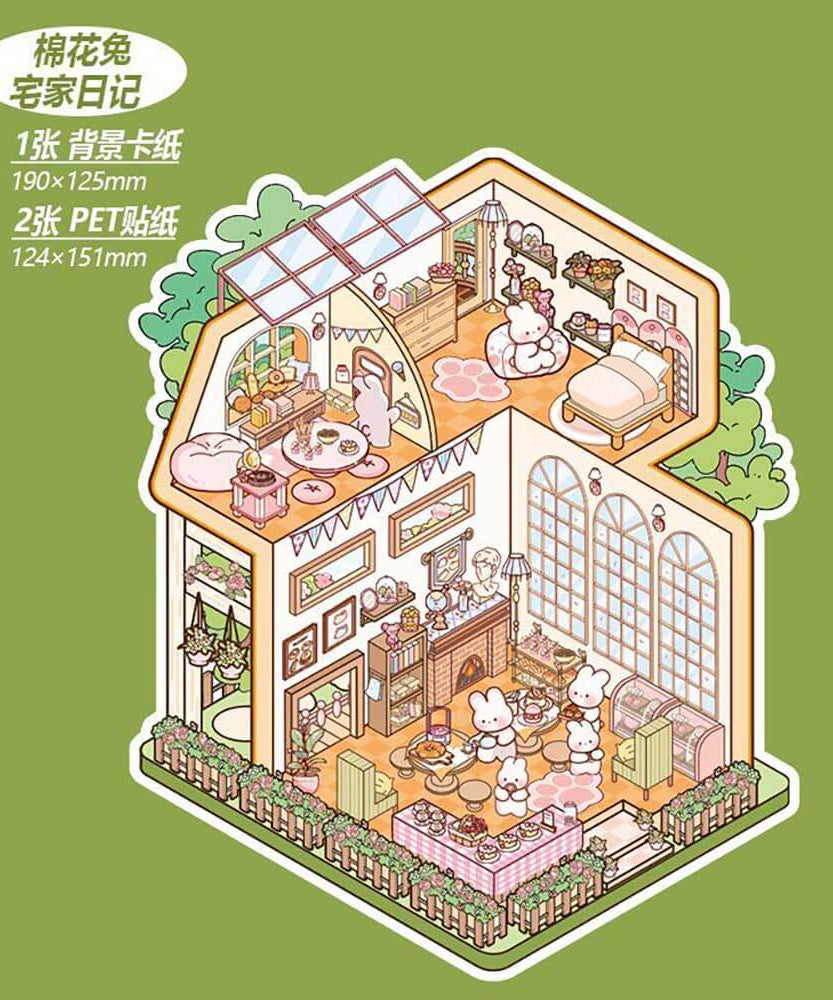 Cute Store 2.0 DIY 3D Scene Stickers 4 Cute Miniature Scenes