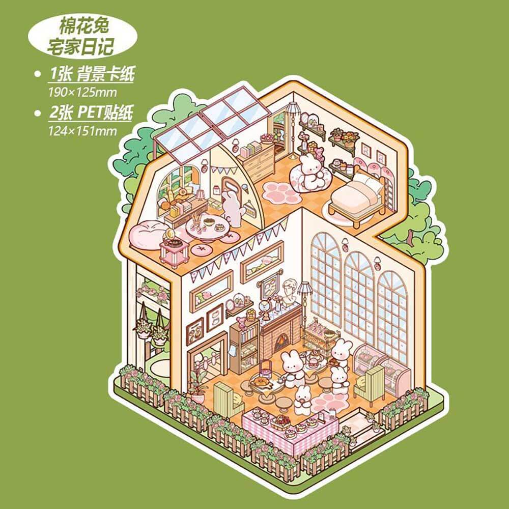 Cute Store 2.0 DIY 3D Scene Stickers 4 Cute Miniature Scenes