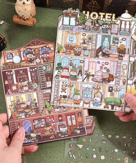 The Curious Society DIY 3D Scene Stickers 4 Cute Miniature Scenes