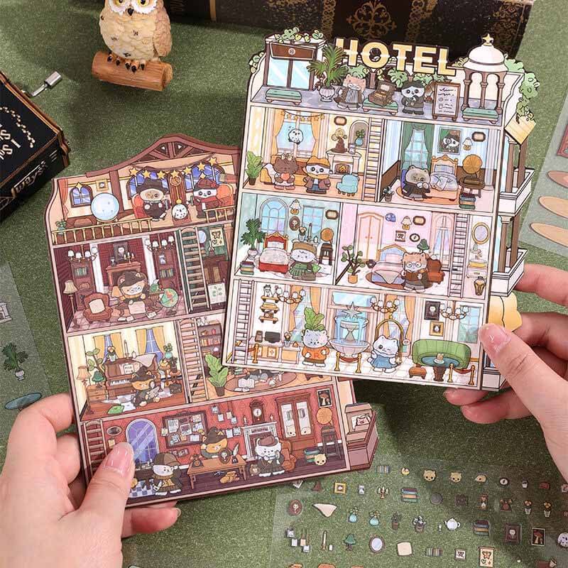 The Curious Society DIY 3D Scene Stickers 4 Cute Miniature Scenes
