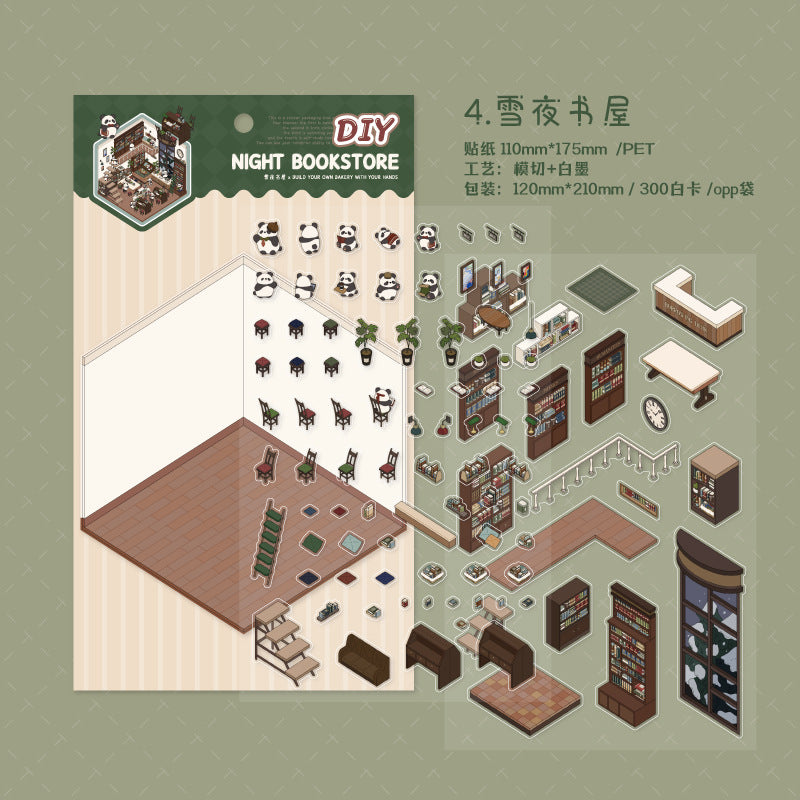 Storybook Bakery 3D Sticker Scene: Gingerbread Cottage Diorama