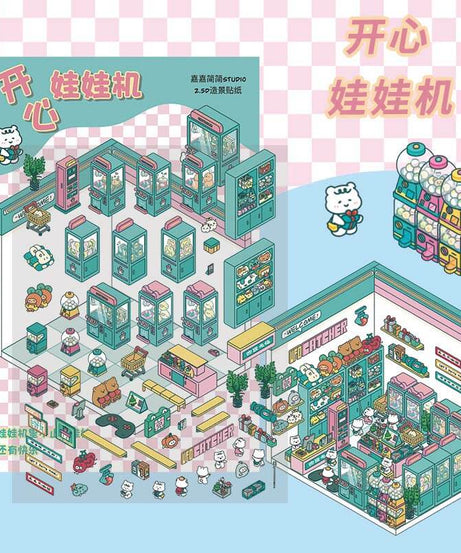 After Work Activity DIY 3D Scene Stickers 3 Cute Miniature Scenes