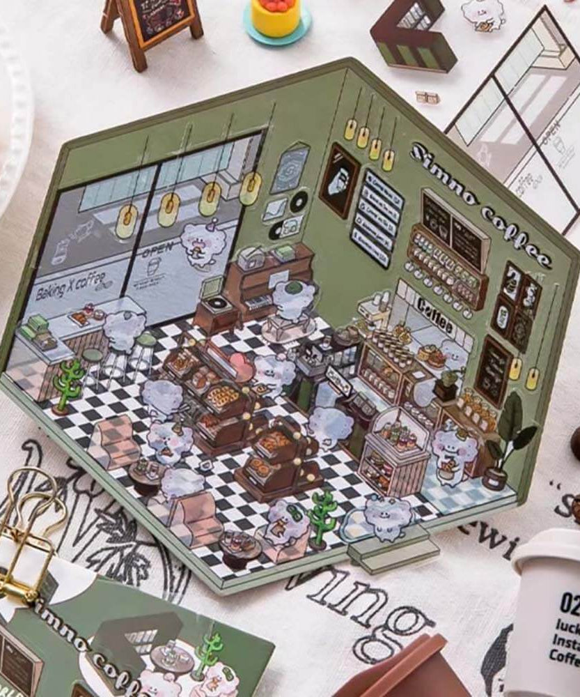 Animal Small Business DIY 3D Scene Stickers 4 Cute Miniature Scenes
