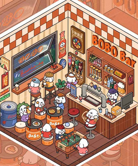 Bobo Puppy Hopscotch Book DIY 3D Scene Stickers Adorable Miniature Scenes