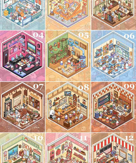 Bobo Puppy Hopscotch Book DIY 3D Scene Stickers Adorable Miniature Scenes