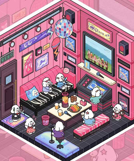 Bobo Puppy Hopscotch Book DIY 3D Scene Stickers Adorable Miniature Scenes