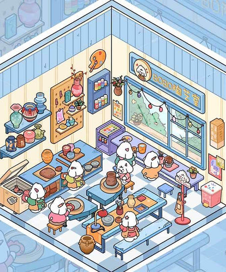 Bobo Puppy Hopscotch Book DIY 3D Scene Stickers Adorable Miniature Scenes