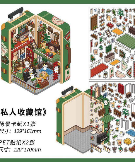 Fantasy Gift Shop DIY 3D Scene Stickers 4 Cute Miniature Scenes