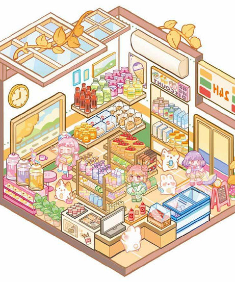Charm Bazaar DIY 3D Scene Sticker 4 Cute Miniature Scenes