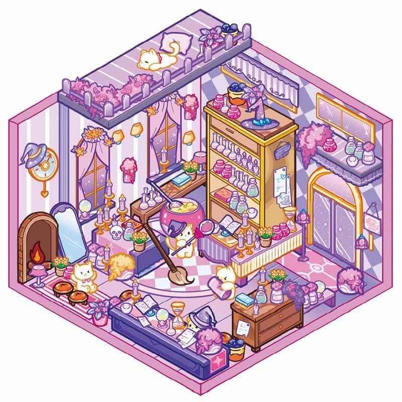 Charm Bazaar DIY 3D Scene Sticker 4 Cute Miniature Scenes