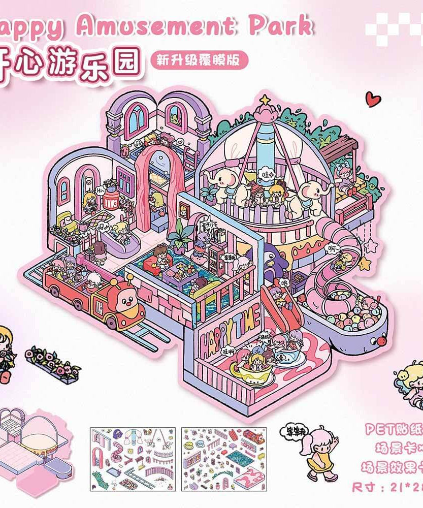Children's World DIY 3D Scene Stickers 2 Cute Miniature Scenes