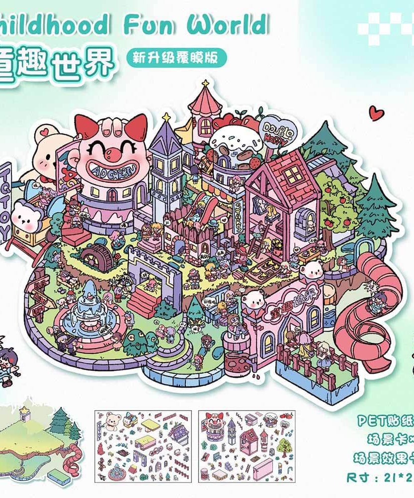 Children's World DIY 3D Scene Stickers 2 Cute Miniature Scenes