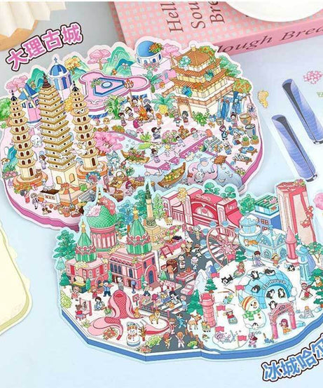 Cityscape of China 2.0 DIY 3D Scene Stickers 4 Cute Miniature Scenes