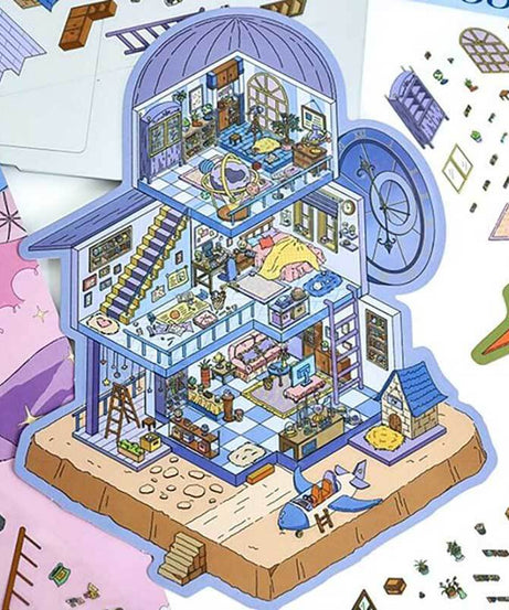 Cosmo Garden Lab DIY 3D Scene Stickers 2 Cute Miniature Scenes