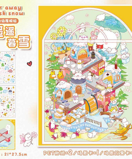 Cosy Dreamscapes DIY 3D Scene Stickers 2 Cute Miniature Scenes