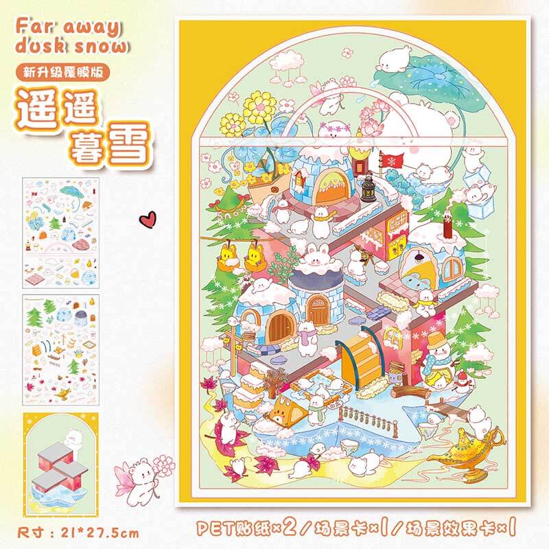 Cosy Dreamscapes DIY 3D Scene Stickers 2 Cute Miniature Scenes
