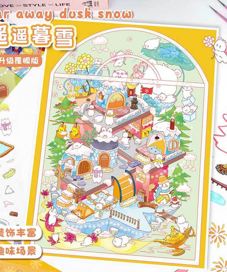 Cosy Dreamscapes DIY 3D Scene Stickers 2 Cute Miniature Scenes