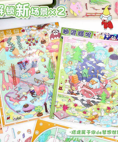 Cosy Dreamscapes DIY 3D Scene Stickers 2 Cute Miniature Scenes