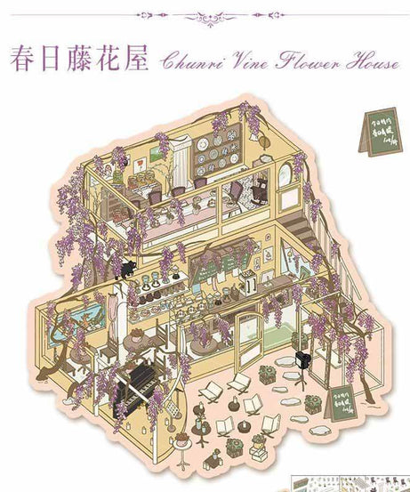 Cottage Whimsy DIY 3D Scene Stickers 2 Cute Miniature Scenes