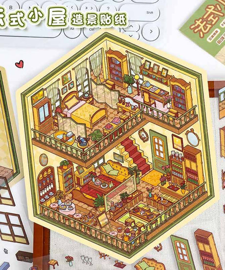 Cottages of Calm DIY 3D Scene Stickers 2 Cute Miniature Scenes