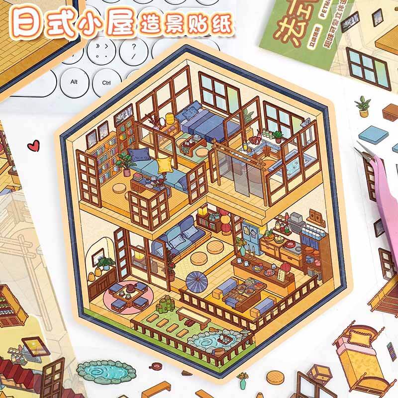 Cottages of Calm DIY 3D Scene Stickers 2 Cute Miniature Scenes
